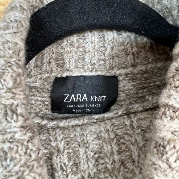Zara Marled knit Chunky cropped turtleneck sweater - Picture 3 of 5
